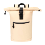 Mochila enrolável de pele sintética impermeável para PC 15'' cor marfim segunda vista frontal