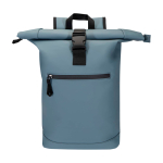 Mochila enrolável de pele sintética impermeável para PC 15'' cor ciano segunda vista frontal