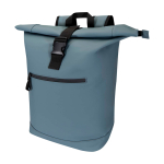 Mochila enrolável de pele sintética impermeável para PC 15'' cor ciano