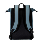 Mochila enrolável de pele sintética impermeável para PC 15'' cor ciano segunda vista traseira