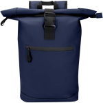 Mochila enrolável de pele sintética impermeável para PC 15'' cor azul-marinho segunda vista frontal