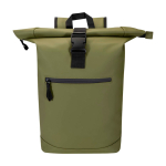 Mochila enrolável de pele sintética impermeável para PC 15'' cor verde-escuro segunda vista frontal