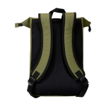 Mochila enrolável de pele sintética impermeável para PC 15'' cor verde-escuro segunda vista traseira