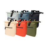 Mochila enrolável de pele sintética impermeável para PC 15'' cor verde-escuro segunda vista várias cores