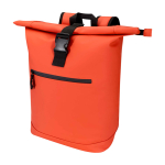 Mochila enrolável de pele sintética impermeável para PC 15'' cor salmão