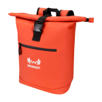 Mochila enrolável de pele sintética impermeável para PC 15'' cor salmão vista impressão transfer