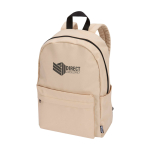 Mochila urbana ecológica e hidrorrepelente 16 L para PC 14'' cor marfim vista impressão transfer