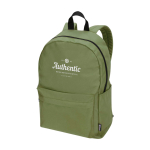 Mochila urbana ecológica e hidrorrepelente 16 L para PC 14'' cor verde oliva vista impressão transfer