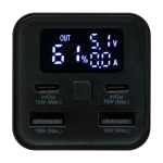 Powerbank de alumínio reciclado ideal para portátil 20 000 mAh cor preto vista detalhe 1