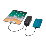 Powerbank de alumínio reciclado ideal para portátil 20 000 mAh cor preto quarta vista