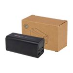 Powerbank de alumínio reciclado ideal para portátil 20 000 mAh cor preto vista impressa logo 2