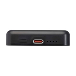 Powerbank sem fios magnético de plástico reciclado 5000 mAh cor preto vista detalhe 1
