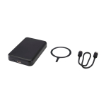 Powerbank sem fios magnético de plástico reciclado 5000 mAh cor preto terceira vista