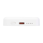 Powerbank sem fios magnético de plástico reciclado 5000 mAh cor branco vista detalhe 1