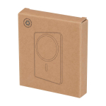 Powerbank sem fios magnético de plástico reciclado 5000 mAh cor branco segunda vista com caixa