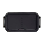 Lancheira de plástico com talheres a condizer e compartimento amplo cor branco segunda vista frontal