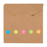 Bloco de 125 notas adesivas pequenas e coloridas e 25 grandes cor natural segunda vista frontal