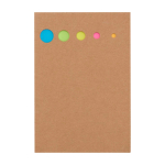 Marca-página de madeira com notas adesivas pequenas e grandes cor natural segunda vista frontal