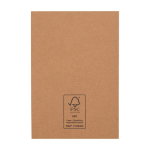 Marca-página de madeira com notas adesivas pequenas e grandes cor natural segunda vista traseira