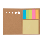 Marca-página de madeira com notas adesivas pequenas e grandes cor natural segunda vista