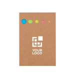 Marca-página de madeira com notas adesivas pequenas e grandes vista principal