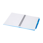 Caderno de plástico reciclado com caneta e porta-caneta, tinta azul cor azul segunda vista