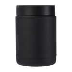 Lancheira térmica de aço inoxidável reciclado com asa 500 ml cor preto segunda vista traseira