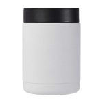 Lancheira térmica de aço inoxidável reciclado com asa 500 ml cor branco segunda vista traseira