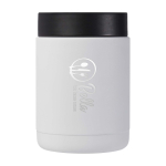 Lancheira térmica de aço inoxidável reciclado com asa 500 ml cor branco vista impressa logo 2