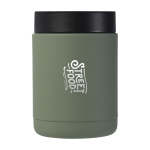 Lancheira térmica de aço inoxidável reciclado com asa 500 ml cor verde pastel vista impressa logo 2