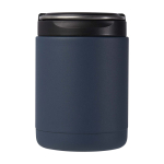 Lancheira térmica de aço inoxidável reciclado com asa 500 ml cor azul petróleo segunda vista frontal