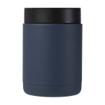 Lancheira térmica de aço inoxidável reciclado com asa 500 ml cor azul petróleo segunda vista traseira