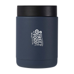 Lancheira térmica de aço inoxidável reciclado com asa 500 ml cor azul petróleo vista impressa logo 2