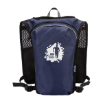 Colete de hidratação para corrida impermeável e refletor cor azul-marinho vista traseira com logo