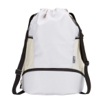 Saco desportivo tecido reciclado impermeável e bolso para calçado 18 L cor areia segunda vista frontal