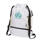 Saco desportivo tecido reciclado impermeável e bolso para calçado 18 L cor areia vista impressão transfer