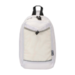 Bolsa tiracolo de hidratação com tecido reciclado impermeável 6 L cor areia segunda vista frontal