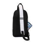 Bolsa tiracolo de hidratação com tecido reciclado impermeável 6 L cor areia terceira vista traseira