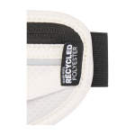 Bolsa de cintura para corrida com vários bolsos e elementos refletores cor areia vista detalhe 1