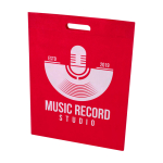 Saco de non-woven reciclado termosselado e ultrarresistente 5 L cor vermelho vista impressão serigrafia