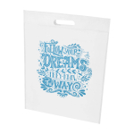 Saco de non-woven reciclado termosselado e ultrarresistente 5 L cor branco vista impressão serigrafia