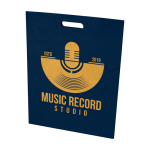 Saco de non-woven reciclado termosselado e ultrarresistente 5 L cor azul-marinho vista impressão serigrafia