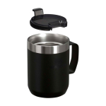 Caneca para acampar de aço inox reciclado 236 ml Stanley Everyday cor preto segunda vista