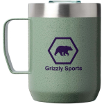 Caneca para acampar de aço inox reciclado 236 ml Stanley Everyday cor verde-escuro vista com logo