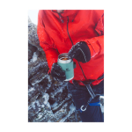 Recipiente de comida com talheres e tampa isolante com válvula 400 ml cor preto mate imagem de estilo de vida 2