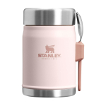 Recipiente de comida com talheres e tampa isolante com válvula 400 ml cor cor-de-rosa claro
