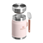 Recipiente de comida com talheres e tampa isolante com válvula 400 ml cor cor-de-rosa claro segunda vista