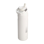 Garrafa aço inoxidável isolamento palha 1,06 L Stanley IceFlow™ 2.0 cor branco/azul vista impressa logo 2