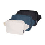 Bolsa tiracolo de viagem de poliéster reciclado com compartimento 1 L cor ciano segunda vista várias cores