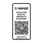 Bolsa tiracolo de viagem de poliéster reciclado com compartimento 1 L cor branco-sujo terceira vista